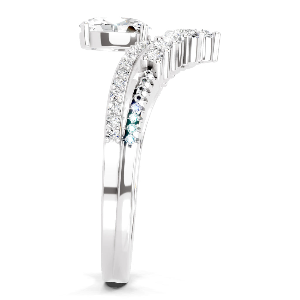 0.82 Carat Oval Diamond Crown Ring Set
