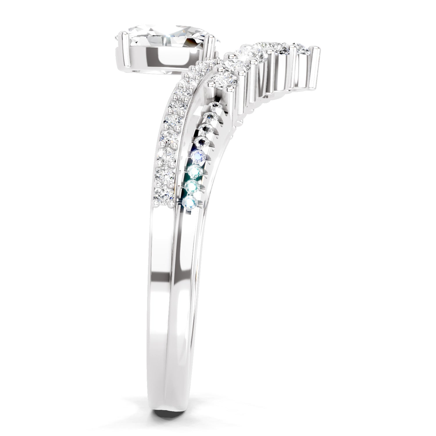 0.82 Carat Oval Diamond Crown Ring Set