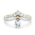 0.82 Carat Oval Diamond Crown Ring Set