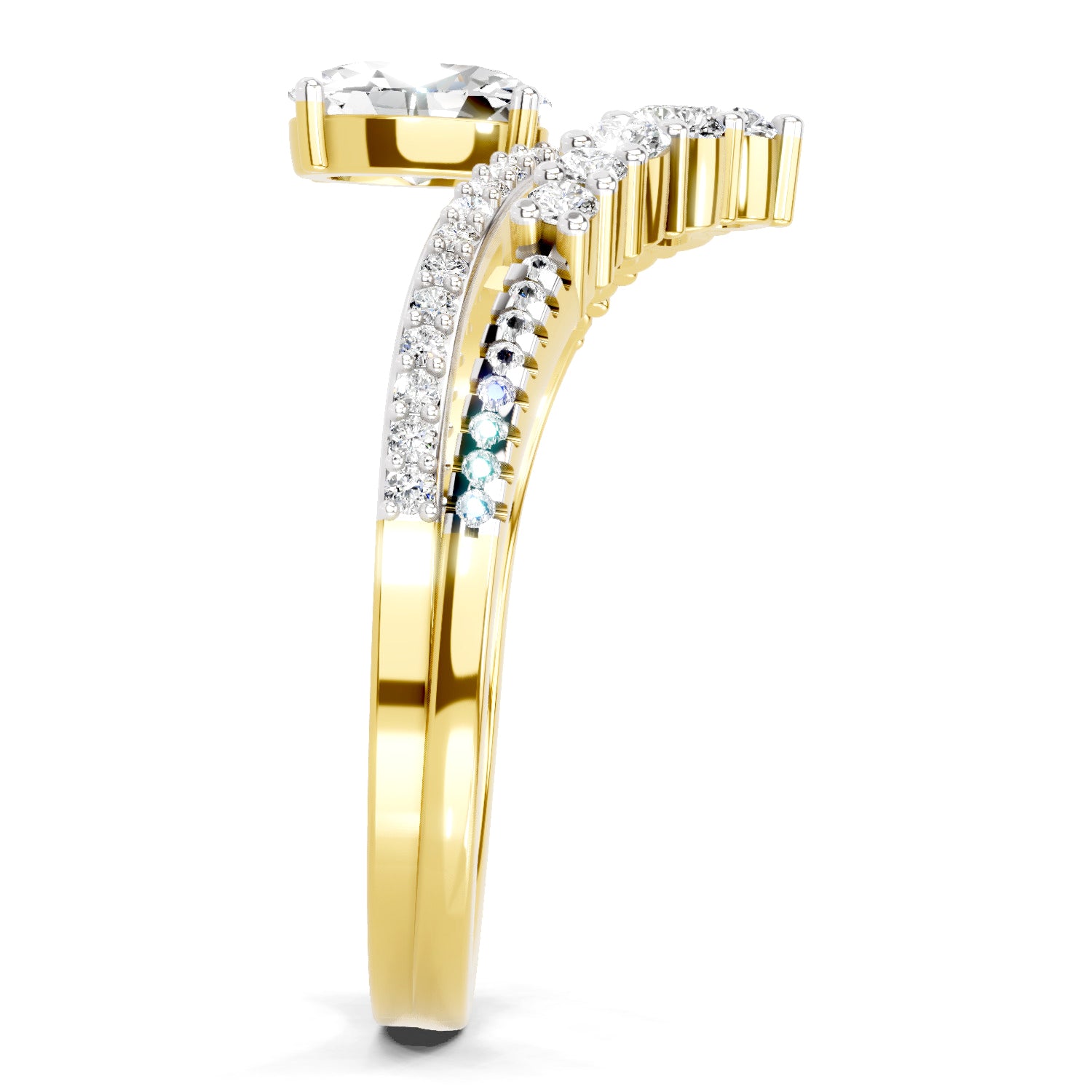0.82 Carat Oval Diamond Crown Ring Set