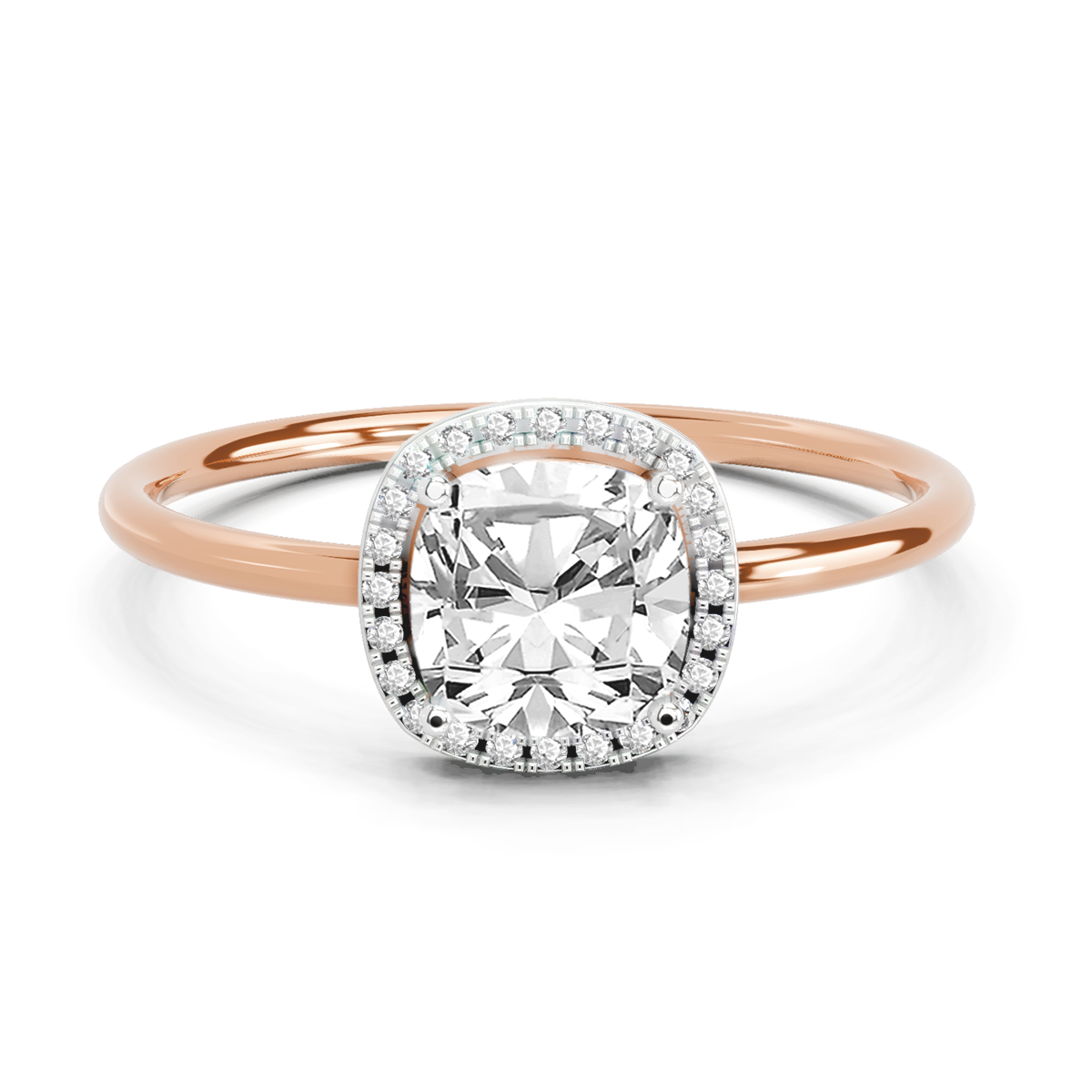 1.37 Ct Cushion Halo Ring