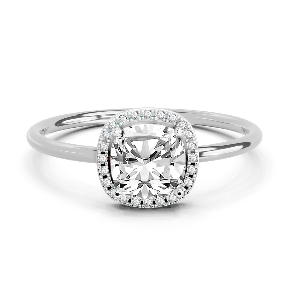 1.37 Ct Cushion Halo Ring
