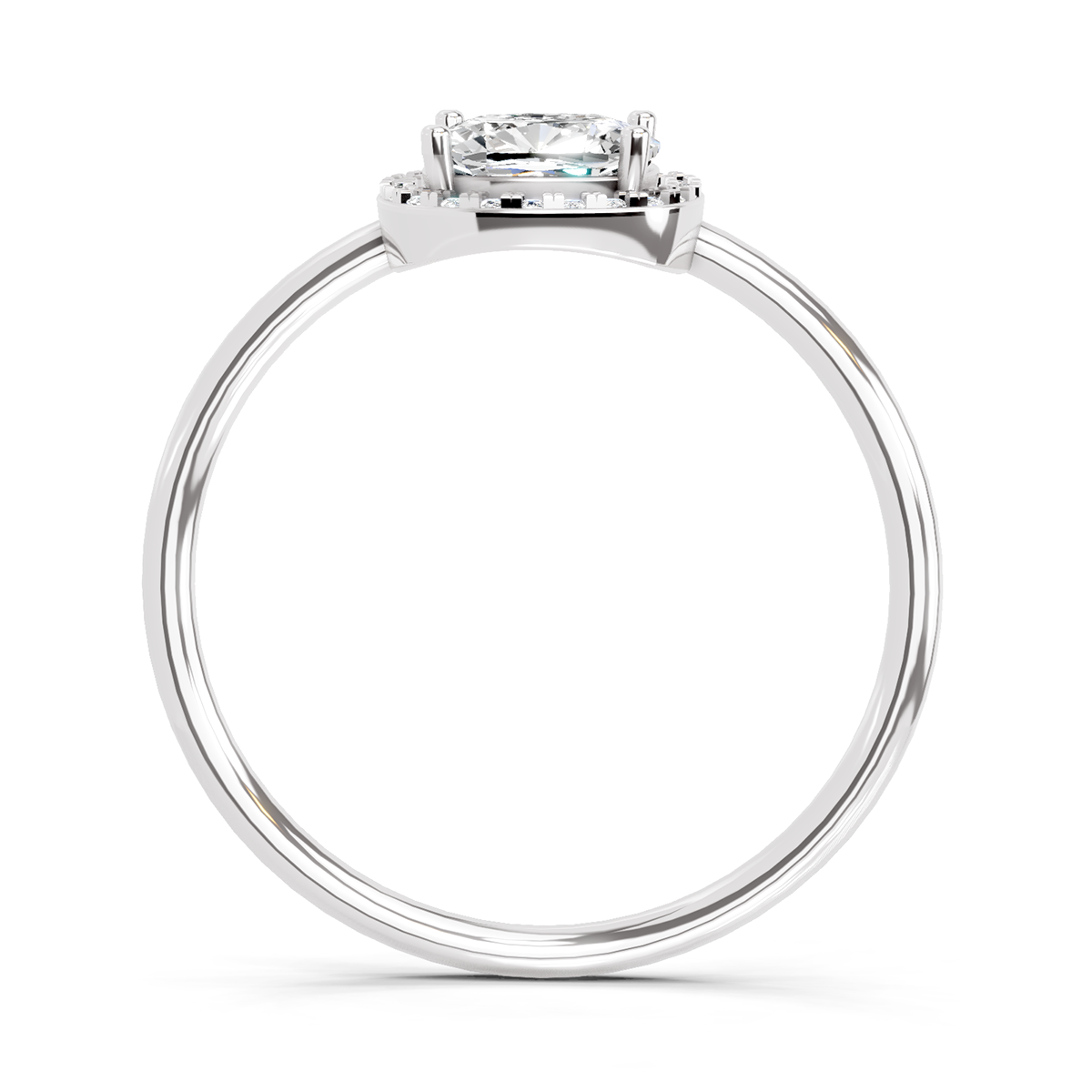 1.37 Ct Cushion Halo Ring