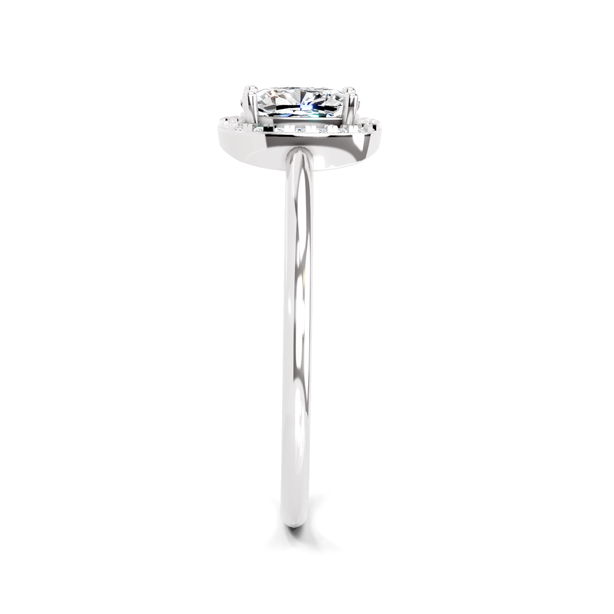1.37 Ct Cushion Halo Ring