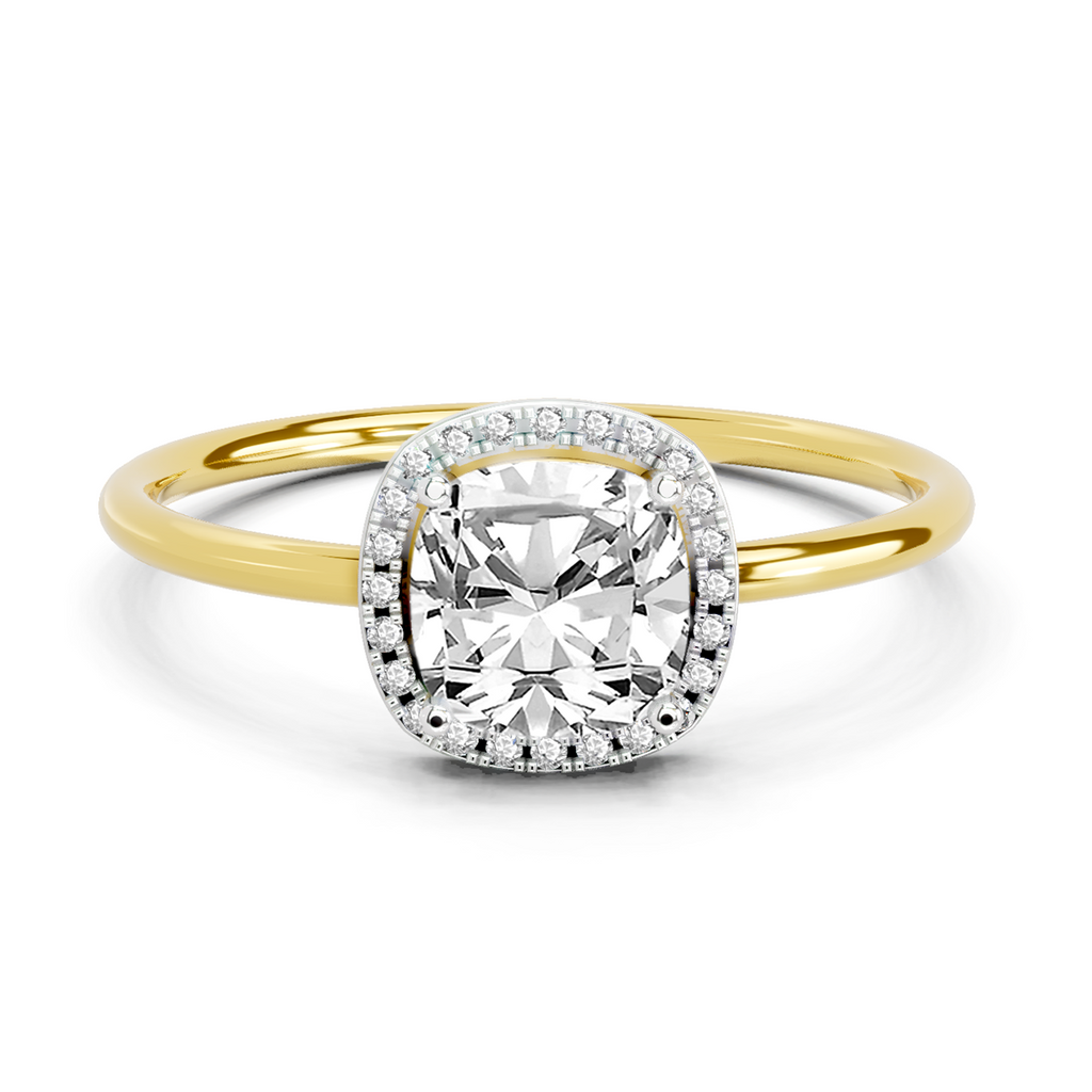 1.37 Ct Cushion Halo Ring