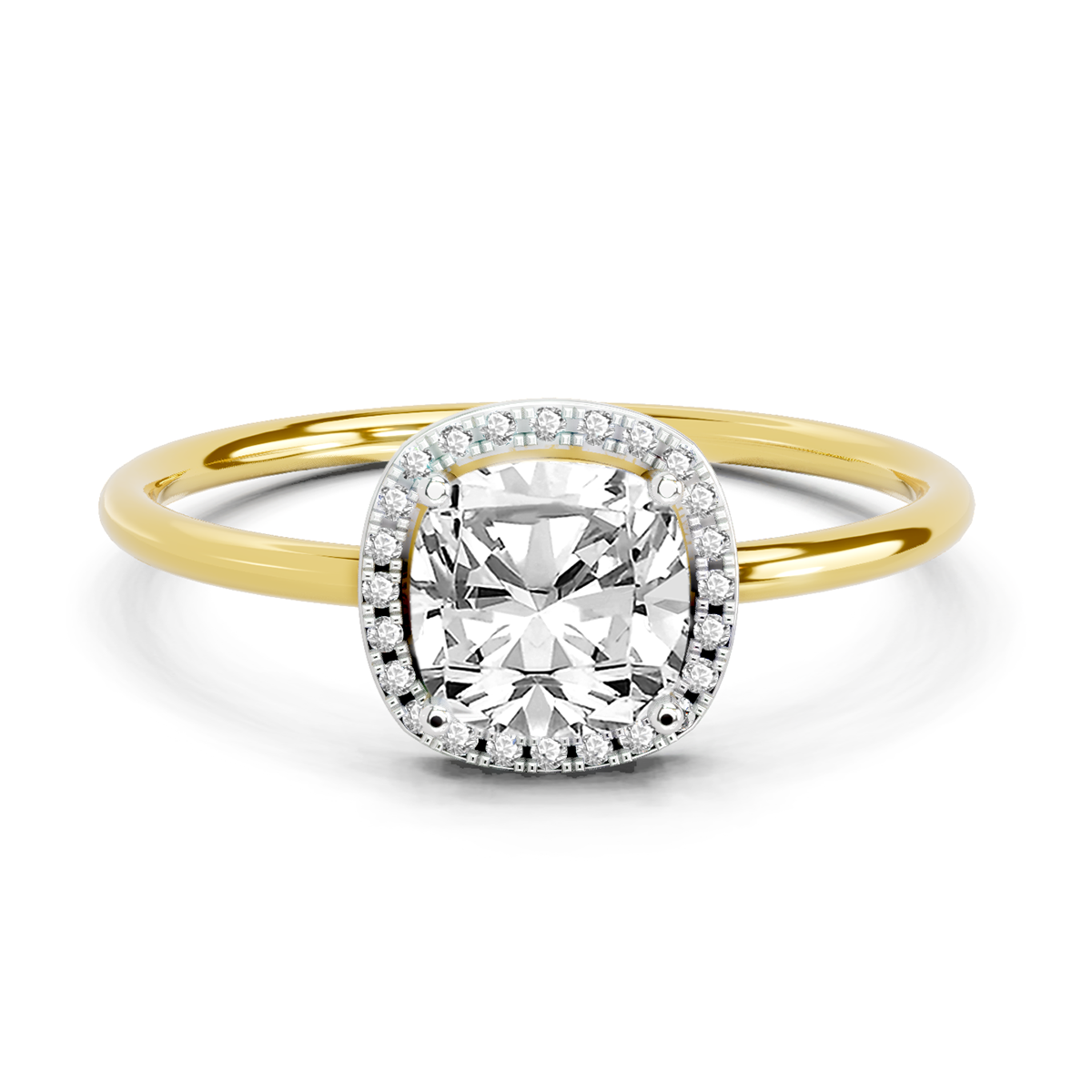 1.37 Ct Cushion Halo Ring