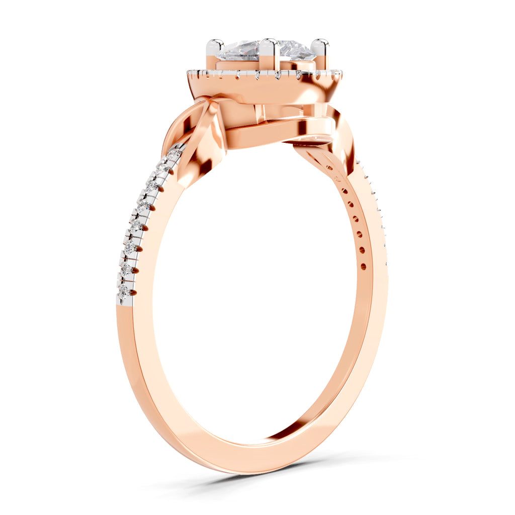 0.62 Carat Pear Shape Halo Engagement Ring