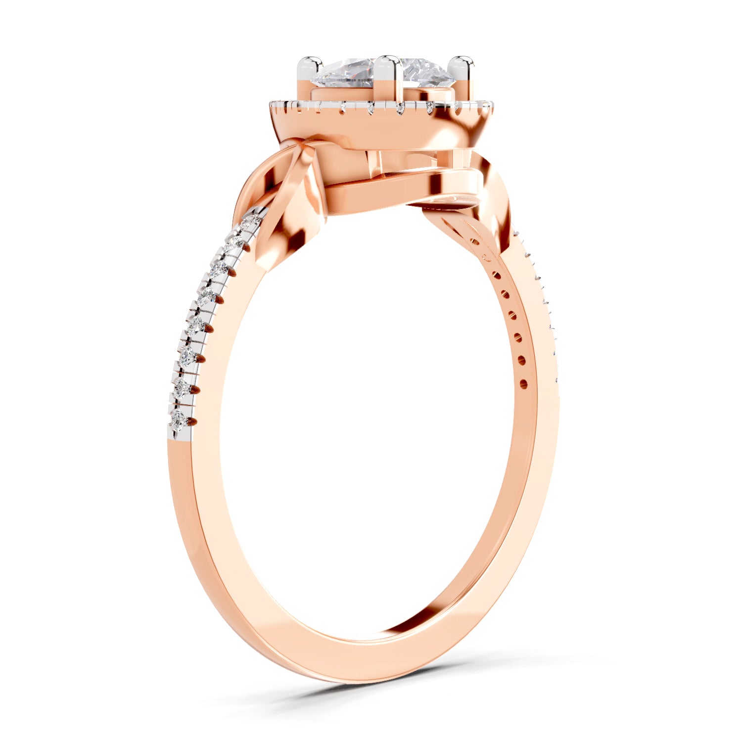 0.62 Carat Pear Shape Halo Engagement Ring