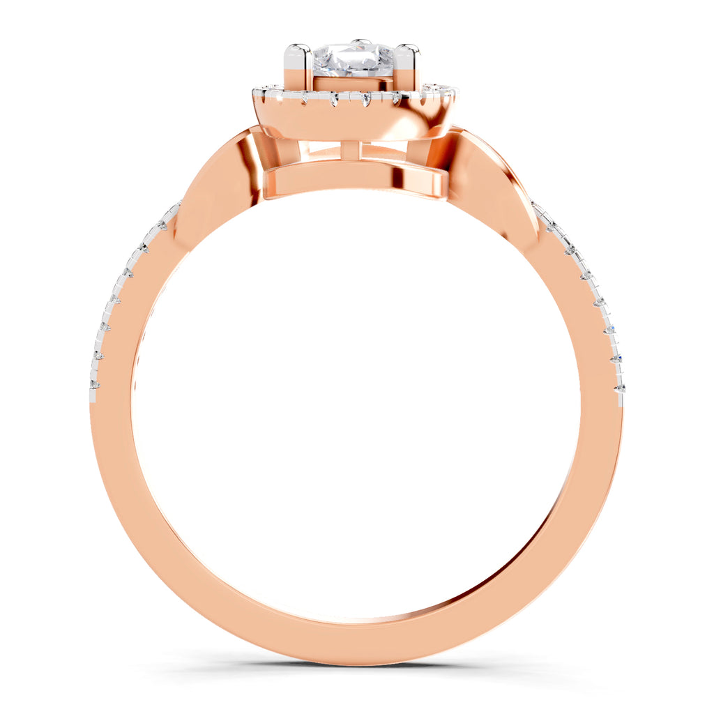 0.62 Carat Pear Shape Halo Engagement Ring
