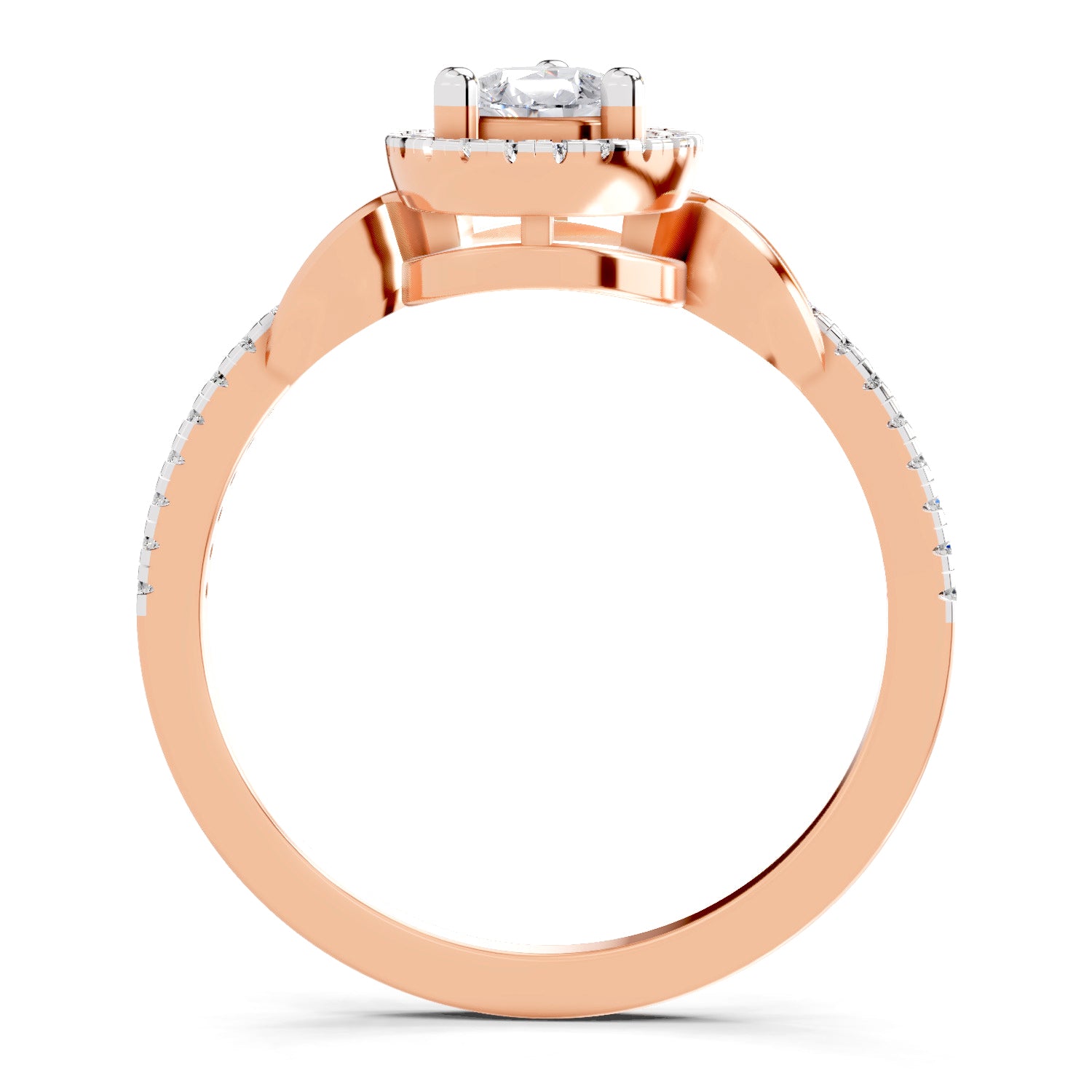 0.62 Carat Pear Shape Halo Engagement Ring