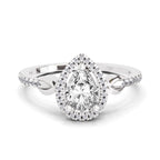 0.62 Carat Pear Shape Halo Engagement Ring