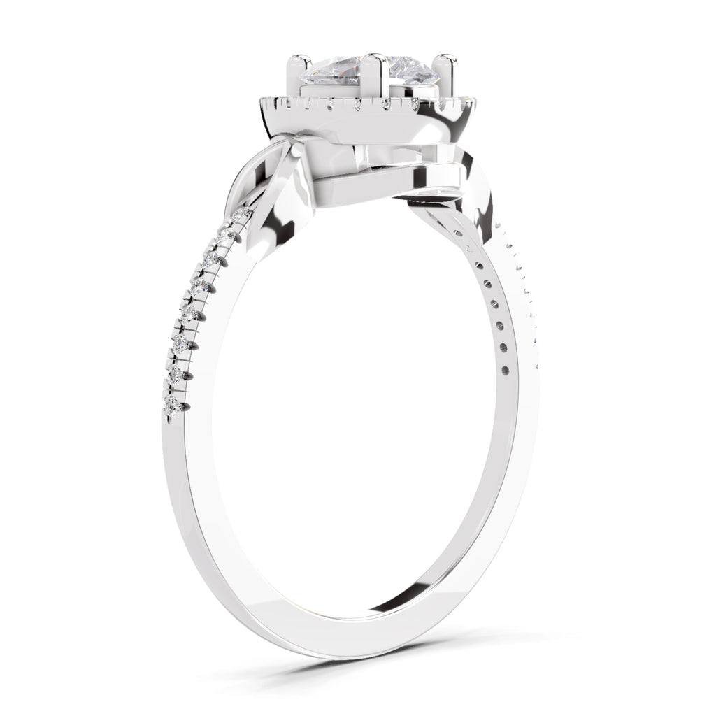 0.62 Carat Pear Shape Halo Engagement Ring