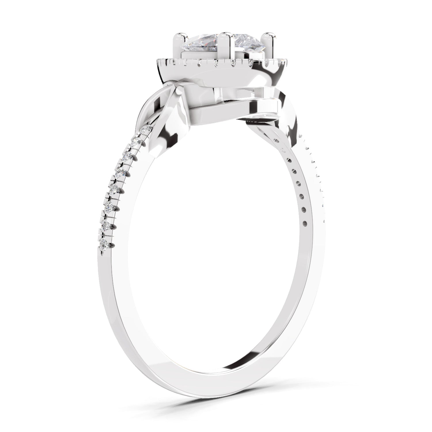 0.62 Carat Pear Shape Halo Engagement Ring