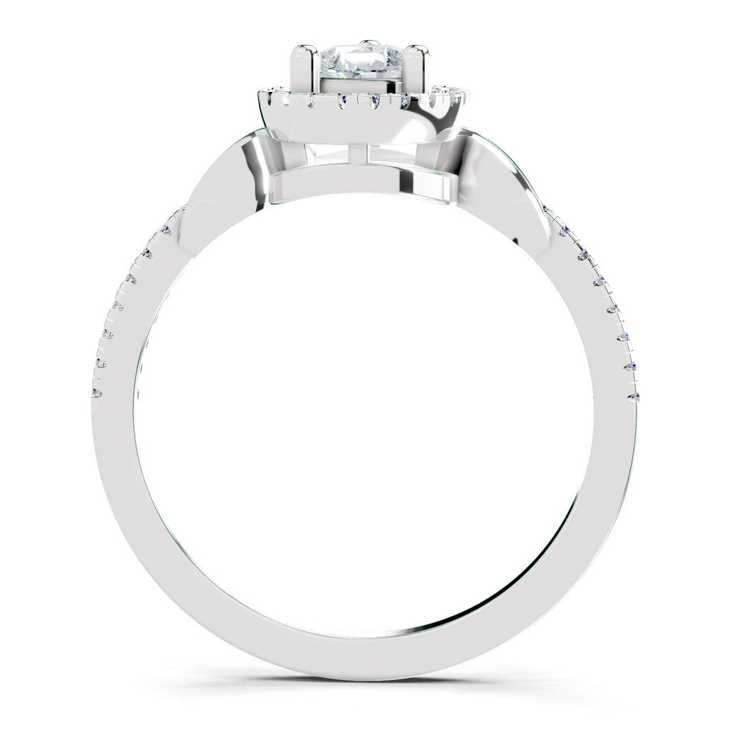 0.62 Carat Pear Shape Halo Engagement Ring