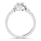 0.62 Carat Pear Shape Halo Engagement Ring