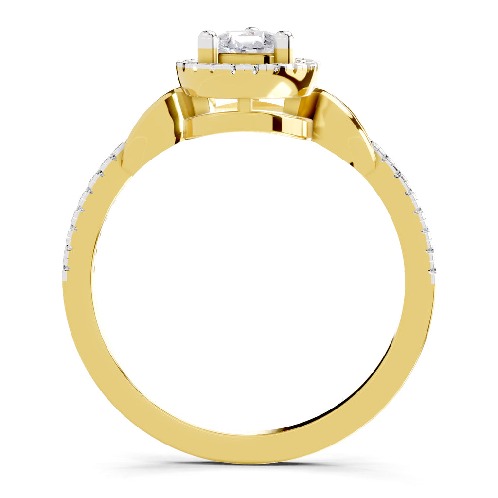 0.62 Carat Pear Shape Halo Engagement Ring