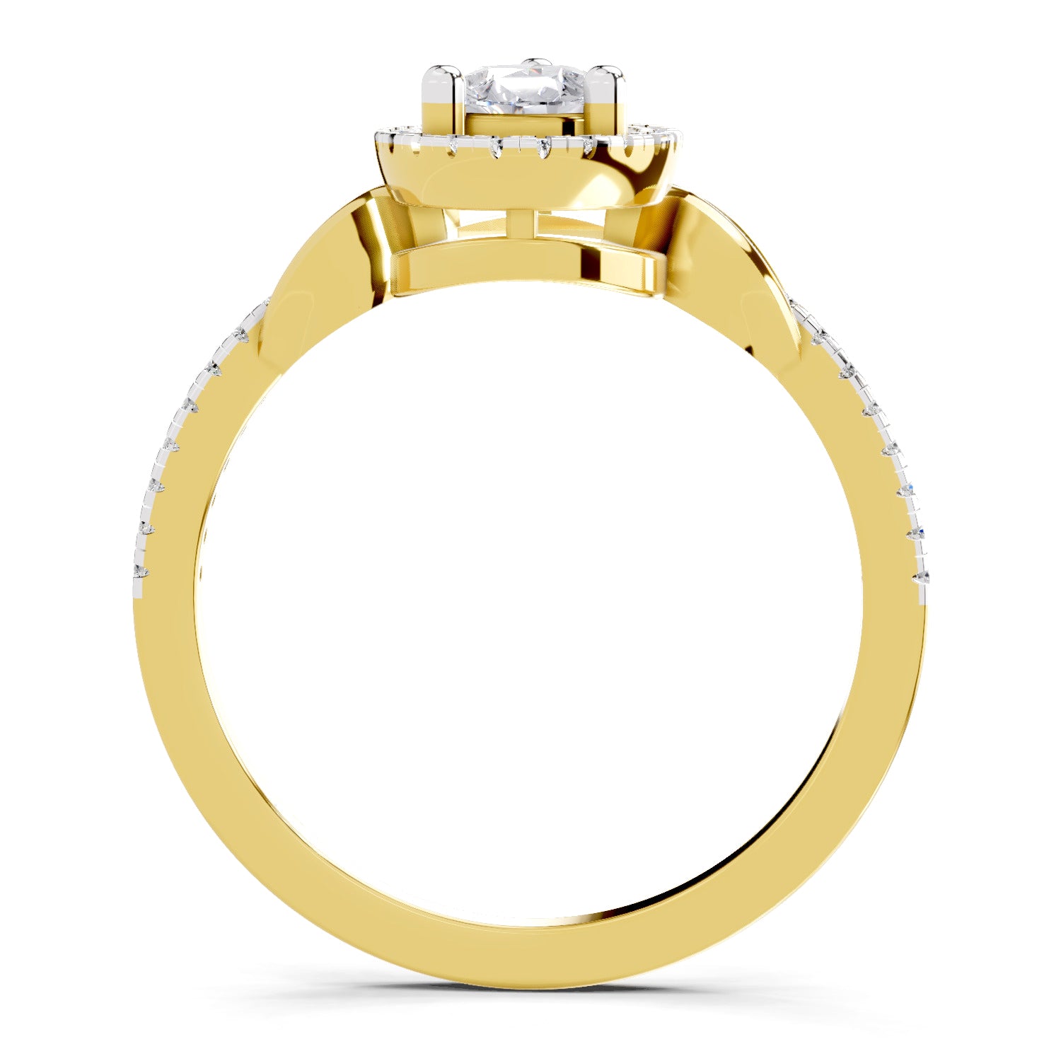 0.62 Carat Pear Shape Halo Engagement Ring
