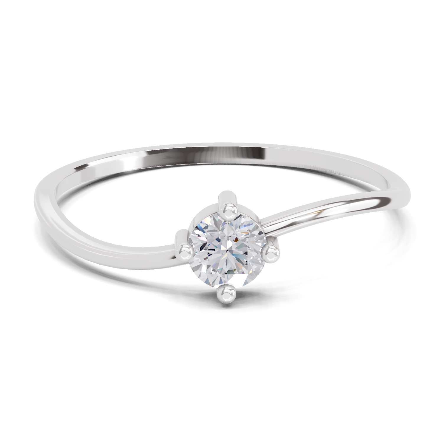 Sparkles 0.18 Ct Celestial Twist Diamond Engagement Ring in 14K Gold