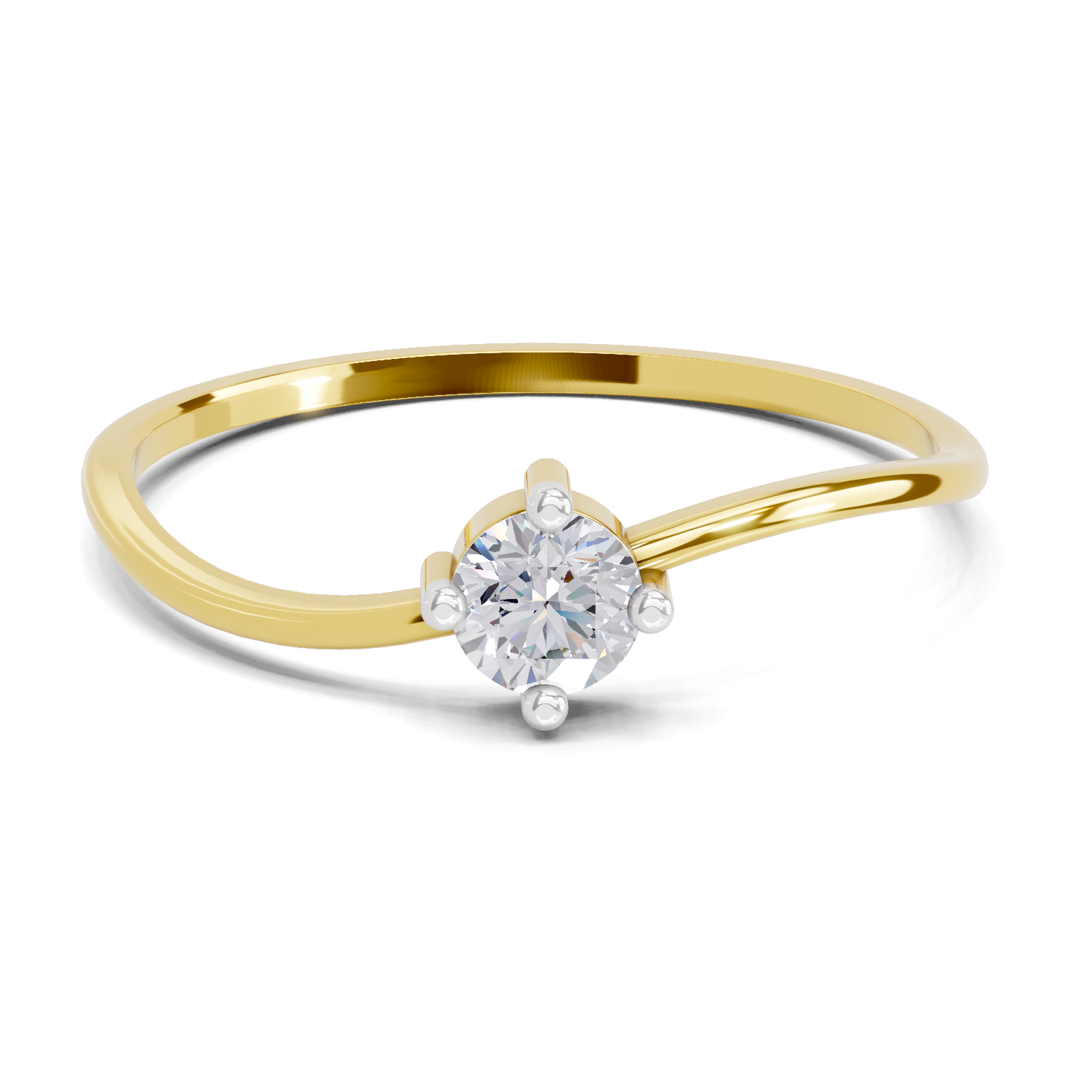 Sparkles 0.18 Ct Celestial Twist Diamond Engagement Ring in 14K Gold