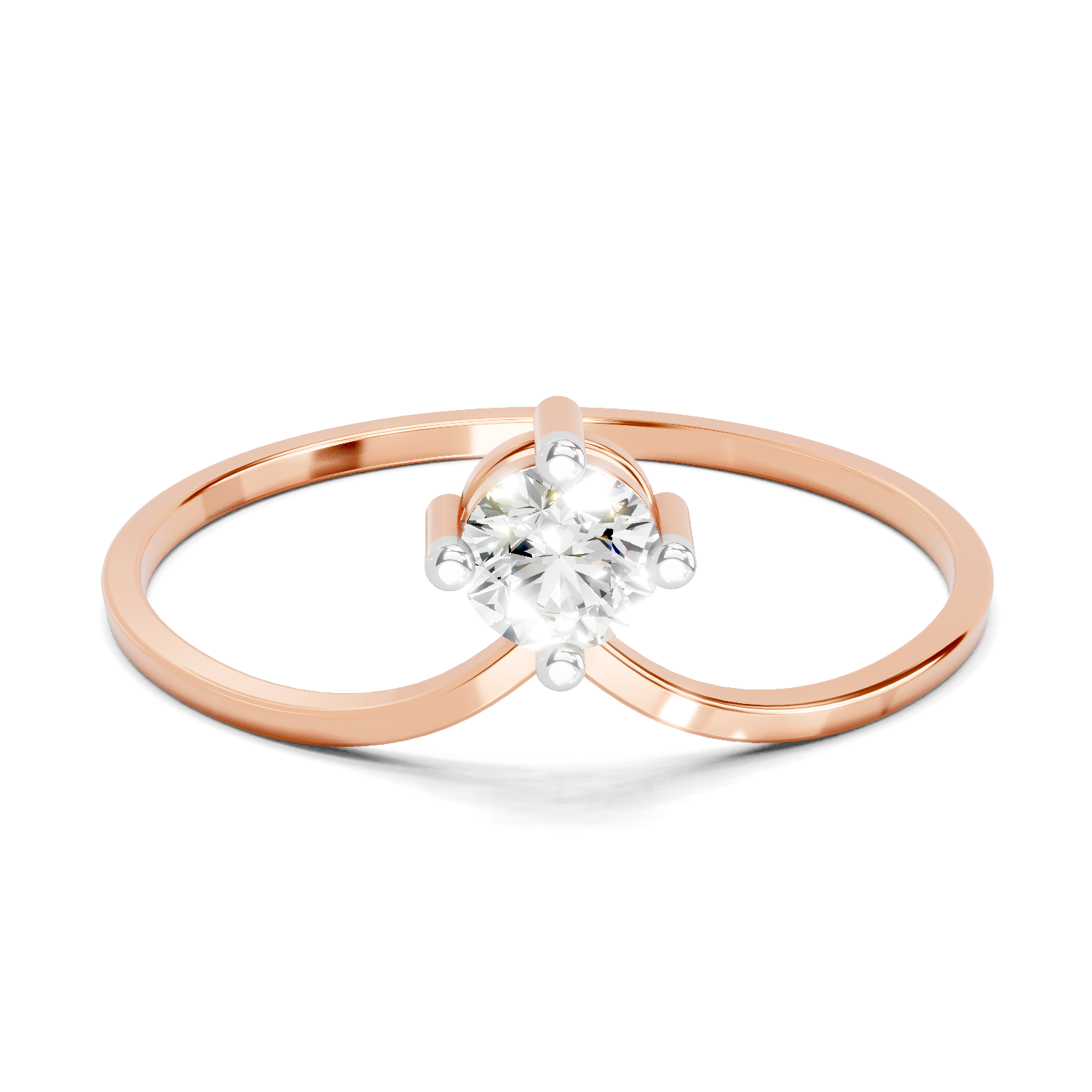 Sparkles 0.18 Ct Celestial Twist Diamond Engagement Ring in 14K Gold