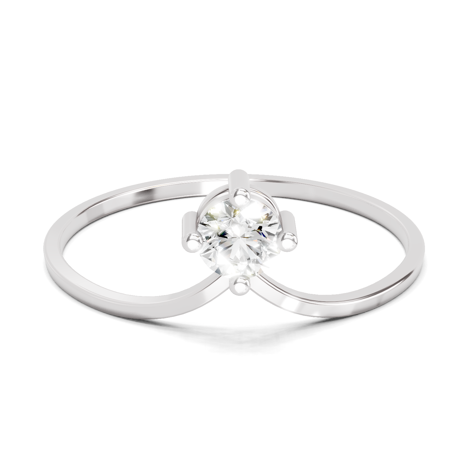Sparkles 0.18 Ct Solitaire Diamond Engagement Ring in 14K Gold
