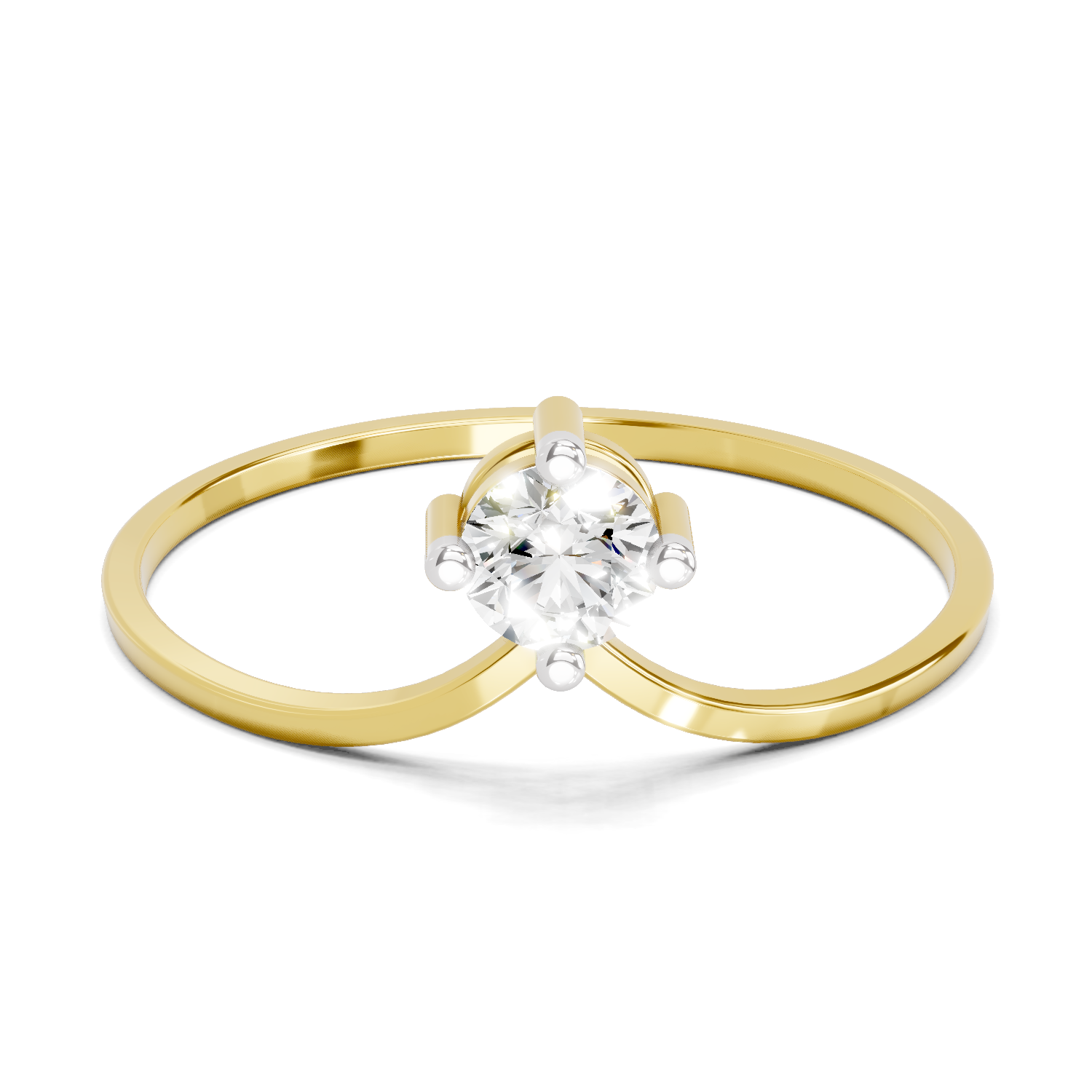 Sparkles 0.18 Ct Solitaire Diamond Engagement Ring in 14K Gold