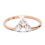 Sparkles 0.18 Ct Trinity Diamond Engagement Ring in 14K Gold