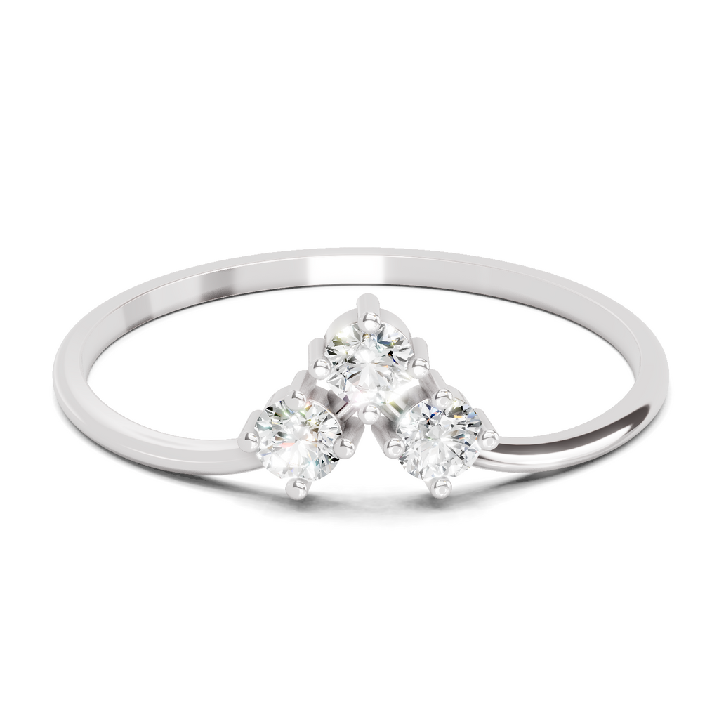 Sparkles 0.18 Ct Trinity Diamond Engagement Ring in 14K Gold