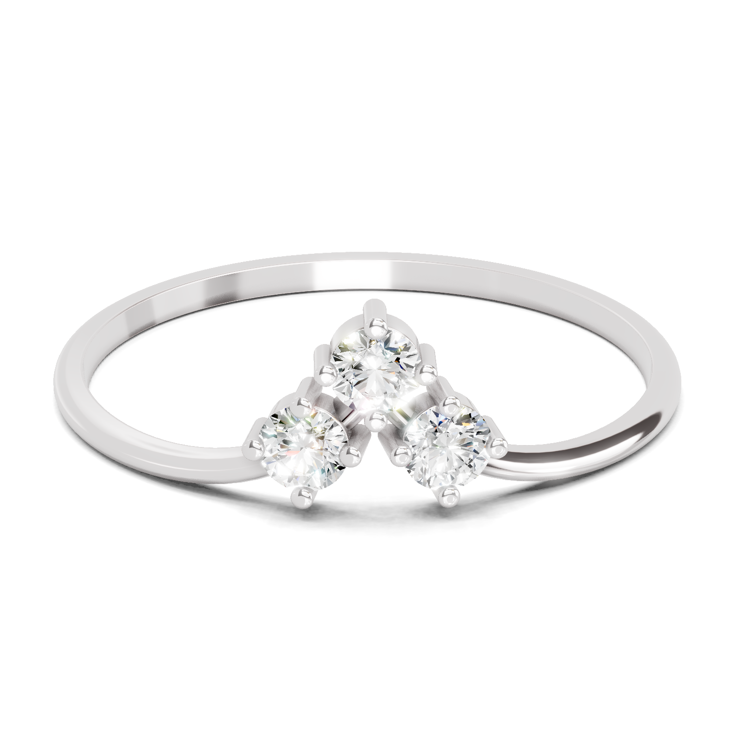 Sparkles 0.18 Ct Trinity Diamond Engagement Ring in 14K Gold