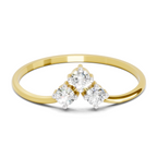 Sparkles 0.18 Ct Trinity Diamond Engagement Ring in 14K Gold