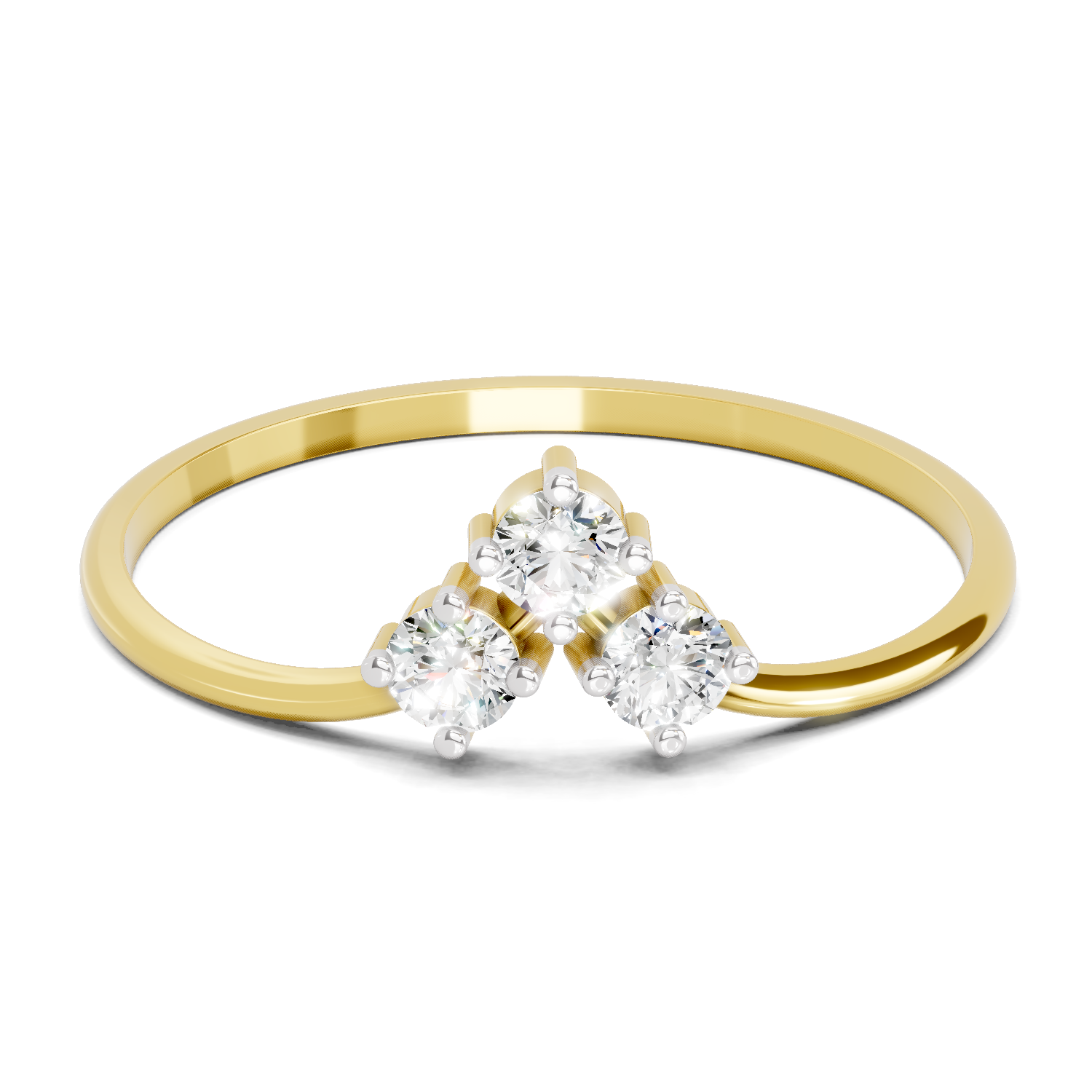 Sparkles 0.18 Ct Trinity Diamond Engagement Ring in 14K Gold