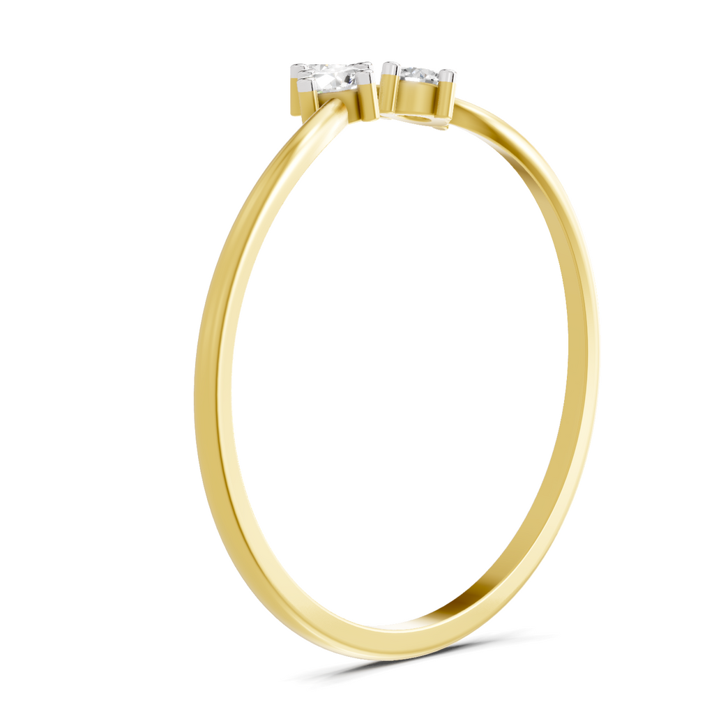 Sparkles 0.18 Ct Trinity Diamond Engagement Ring in 14K Gold