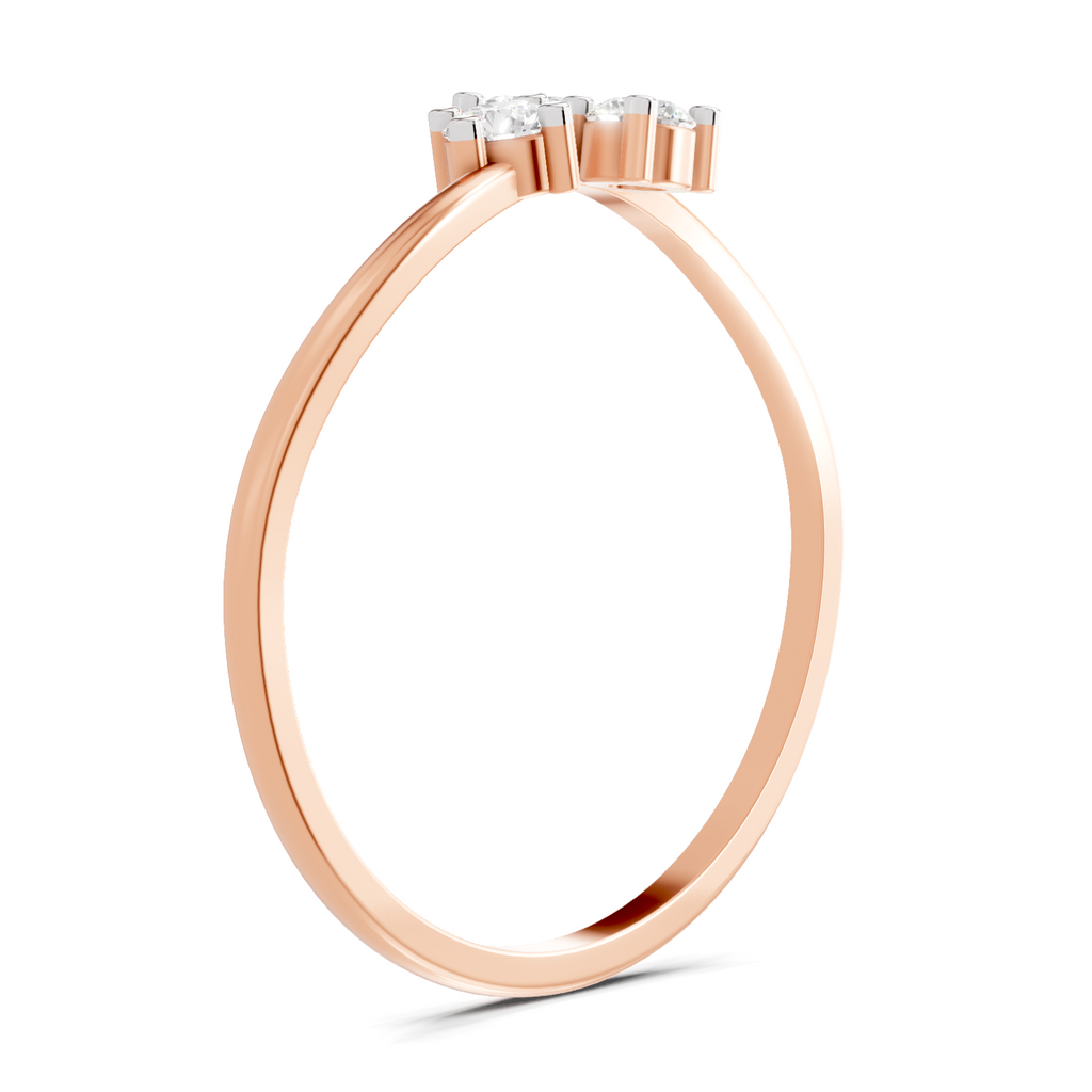 Sparkles 0.18 Ct Threefold Diamond Engagement Ring in 14K Gold