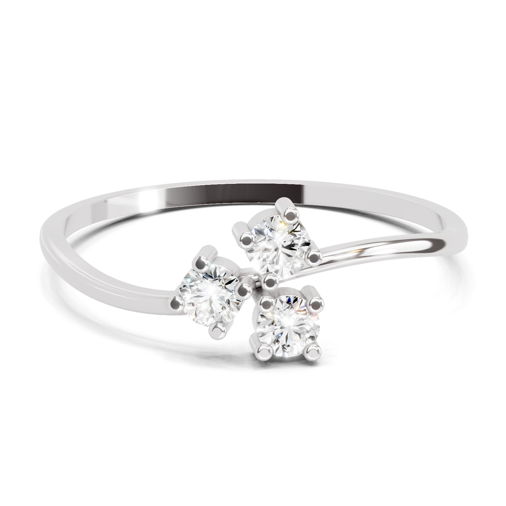 Sparkles 0.18 Ct Threefold Diamond Engagement Ring in 14K Gold