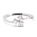 Sparkles 0.18 Ct Threefold Diamond Engagement Ring in 14K Gold