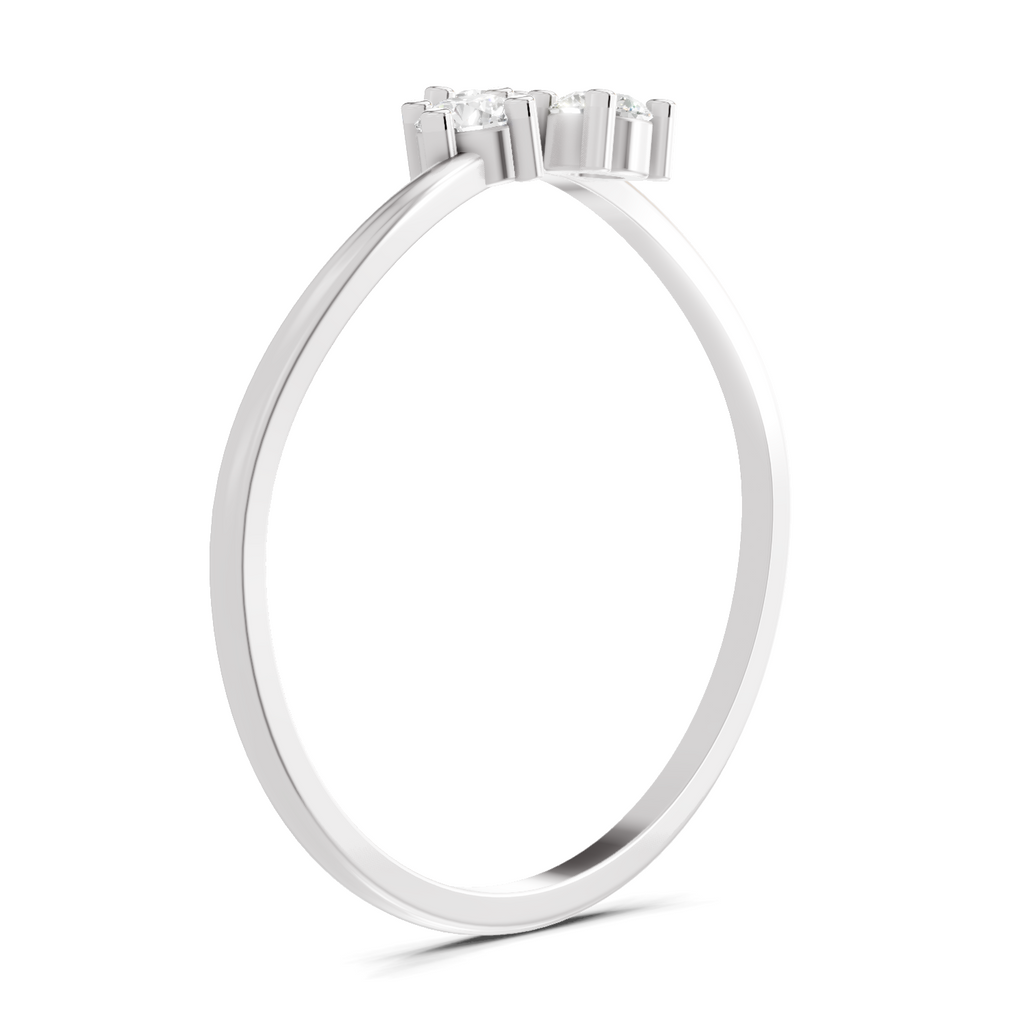 Sparkles 0.18 Ct Threefold Diamond Engagement Ring in 14K Gold
