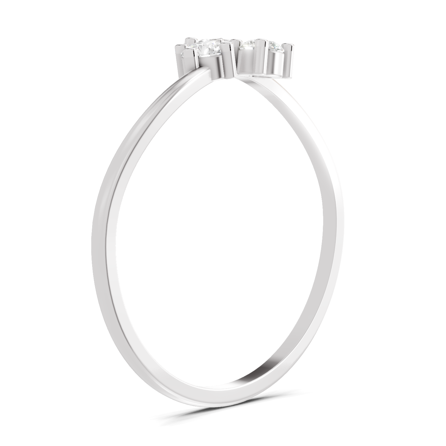 Sparkles 0.18 Ct Threefold Diamond Engagement Ring in 14K Gold