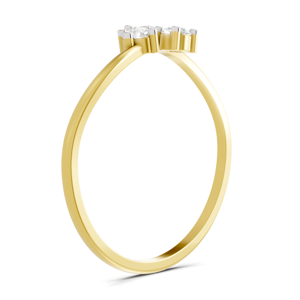 Sparkles 0.18 Ct Threefold Diamond Engagement Ring in 14K Gold