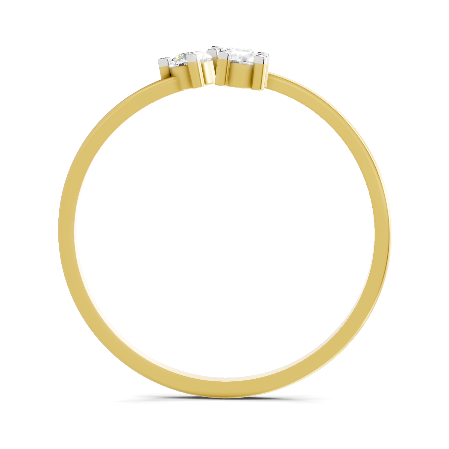 Sparkles 0.18 Ct Threefold Diamond Engagement Ring in 14K Gold