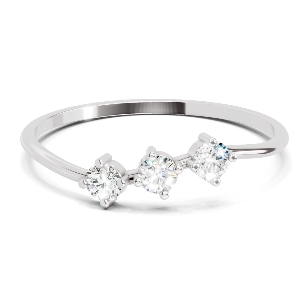 Sparkles 0.18 Ct Trinity Gleam Diamond Engagement Ring in 14K Gold