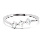 Sparkles 0.18 Ct Trinity Gleam Diamond Engagement Ring in 14K Gold