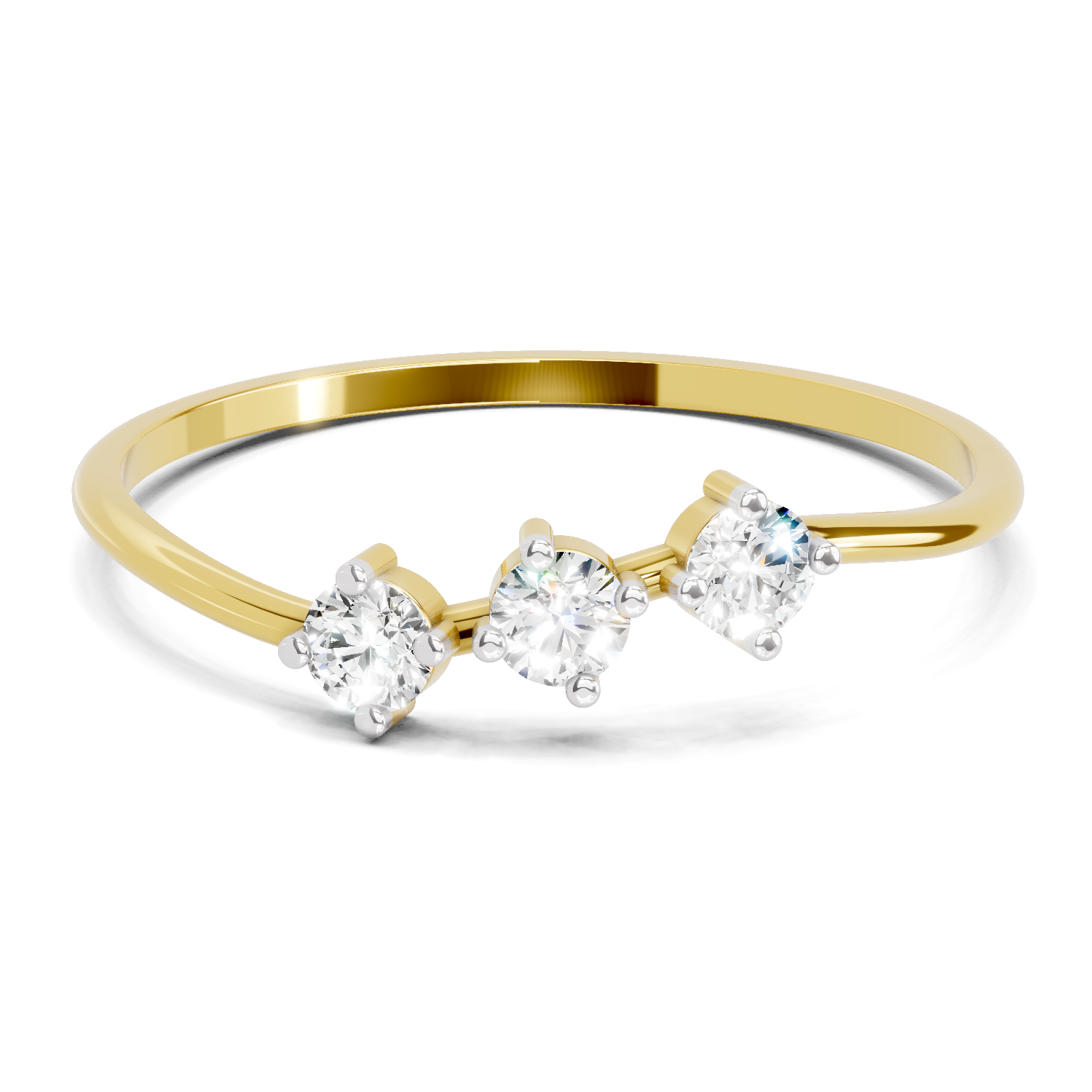 Sparkles 0.18 Ct Trinity Gleam Diamond Engagement Ring in 14K Gold