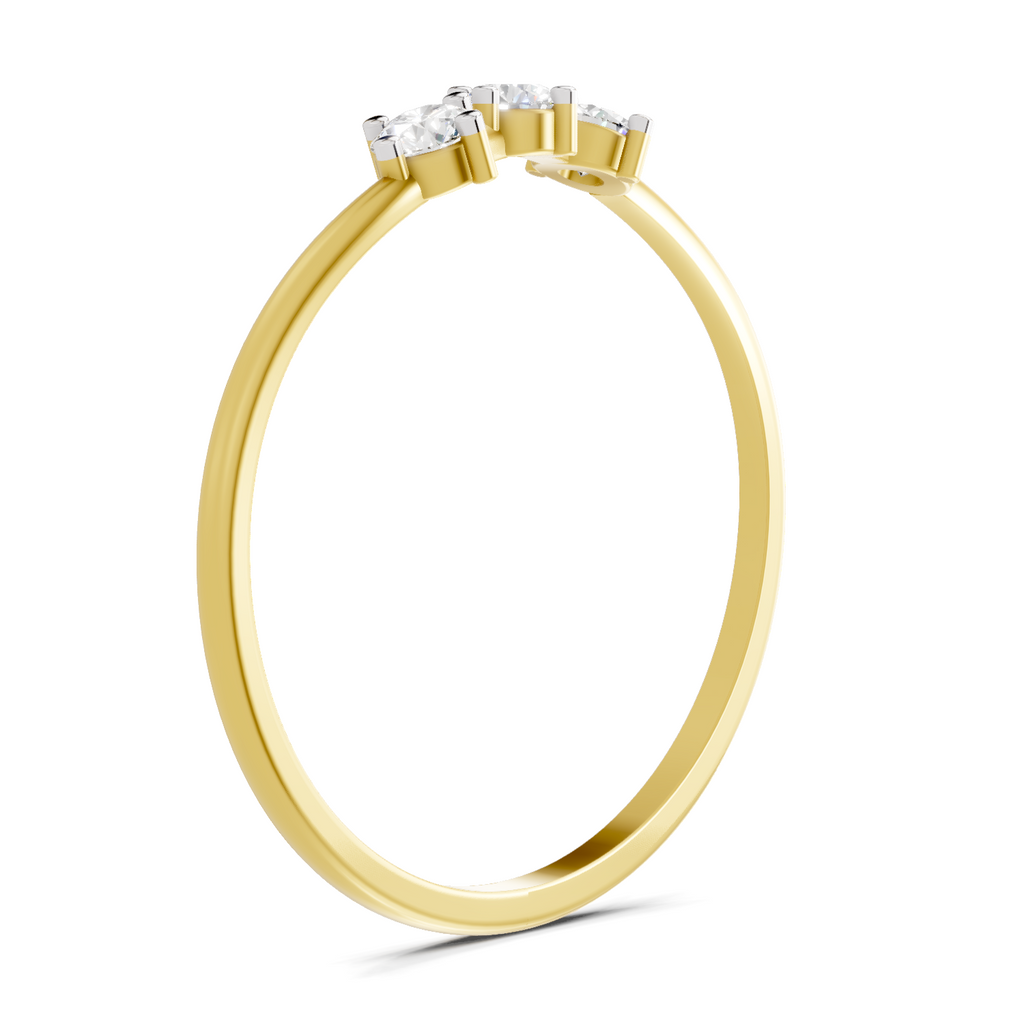 Sparkles 0.18 Ct Trinity Gleam Diamond Engagement Ring in 14K Gold
