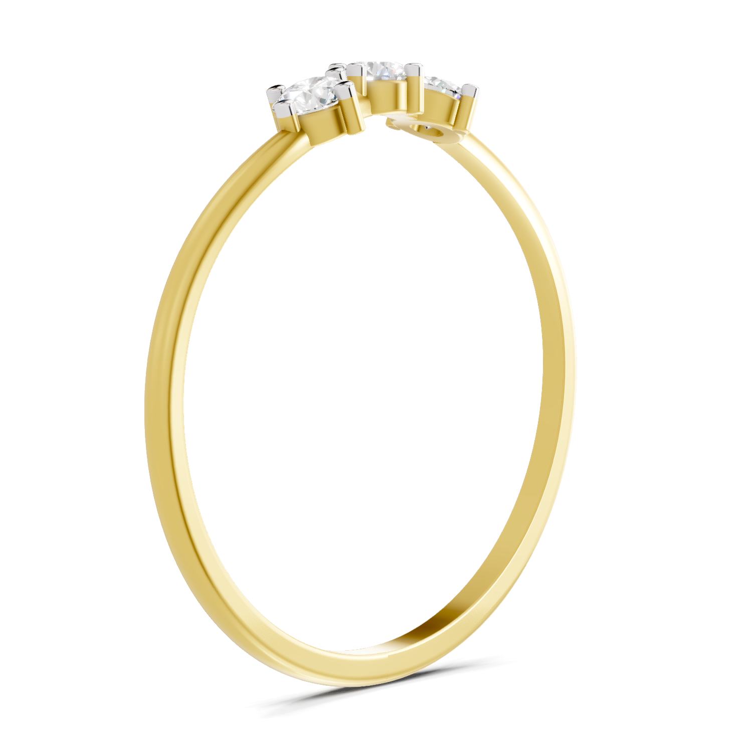 Sparkles 0.18 Ct Trinity Gleam Diamond Engagement Ring in 14K Gold