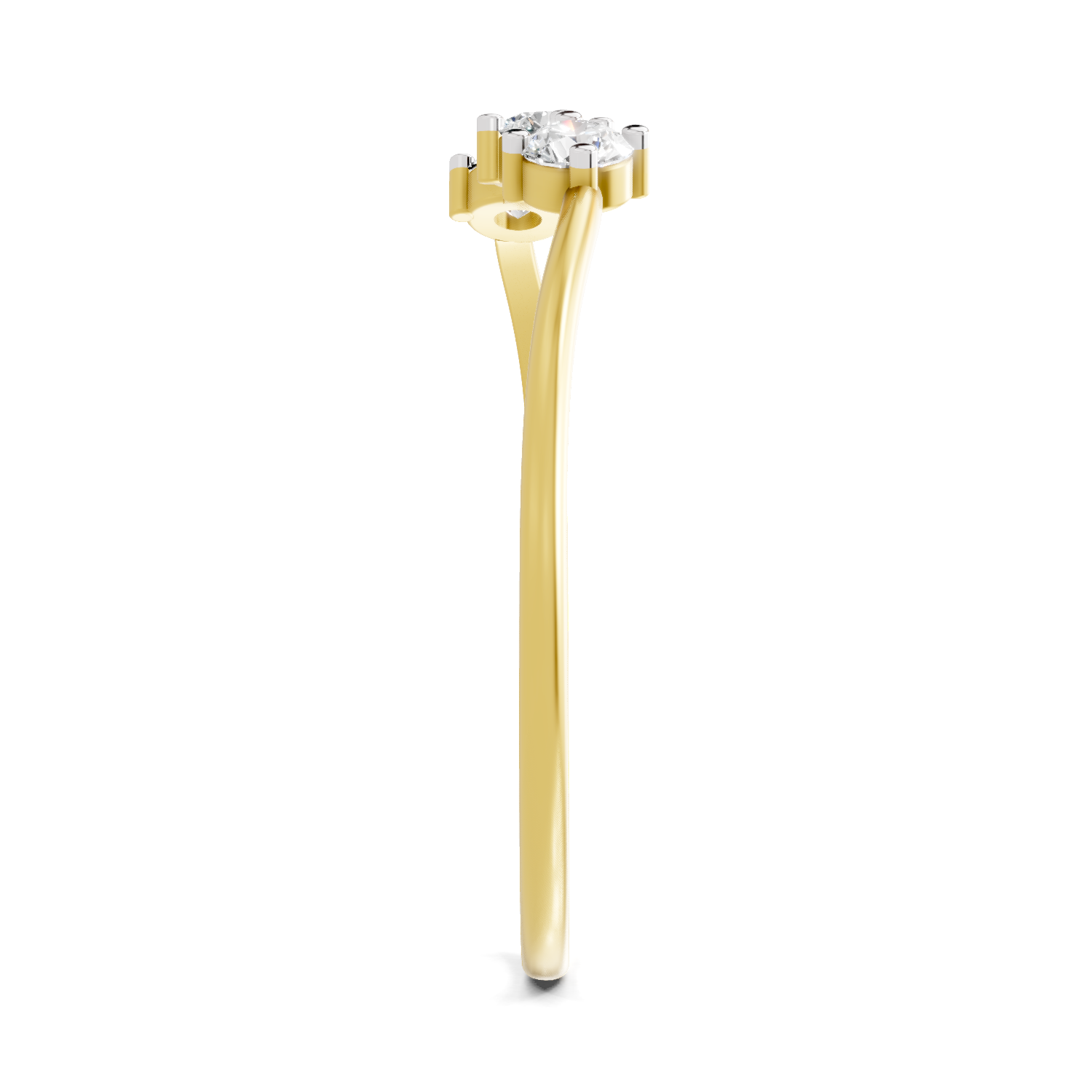 Sparkles 0.18 Ct Trinity Gleam Diamond Engagement Ring in 14K Gold