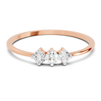 Sparkles 0.18 Ct Trinity Gleam Diamond Engagement Ring in 14K Gold
