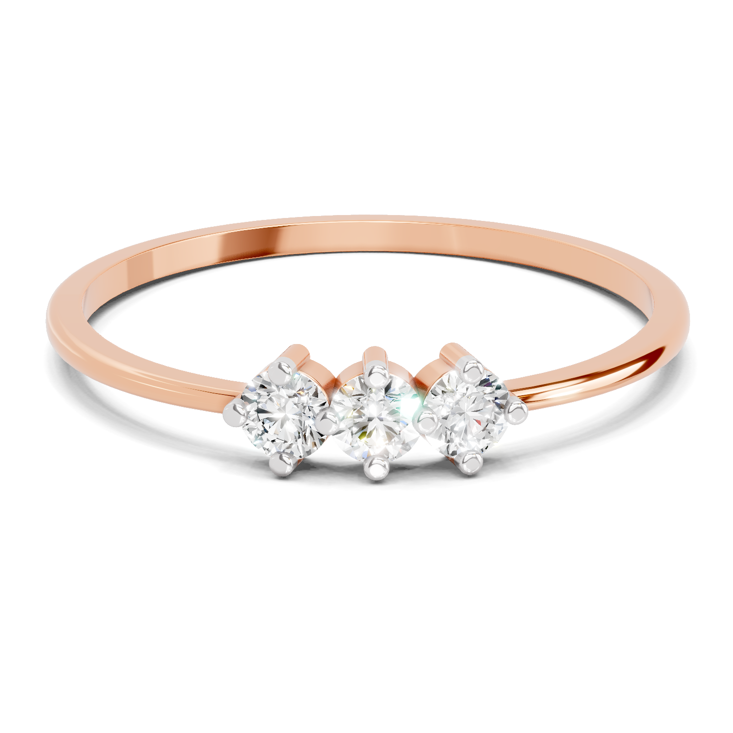 Sparkles 0.18 Ct Trinity Gleam Diamond Engagement Ring in 14K Gold