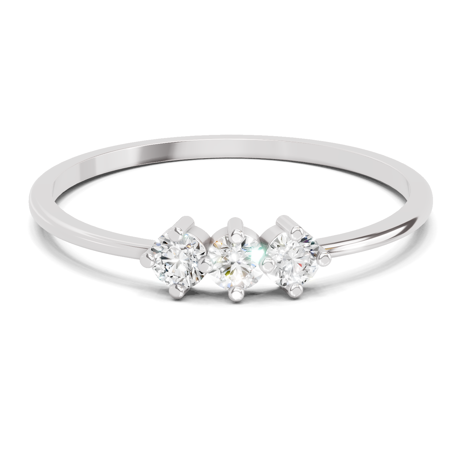 Sparkles 0.18 Ct Trinity Spark Diamond Engagement Ring in 14K Gold