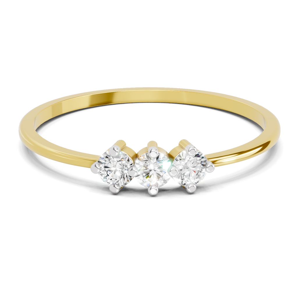 Sparkles 0.18 Ct Trinity Spark Diamond Engagement Ring in 14K Gold