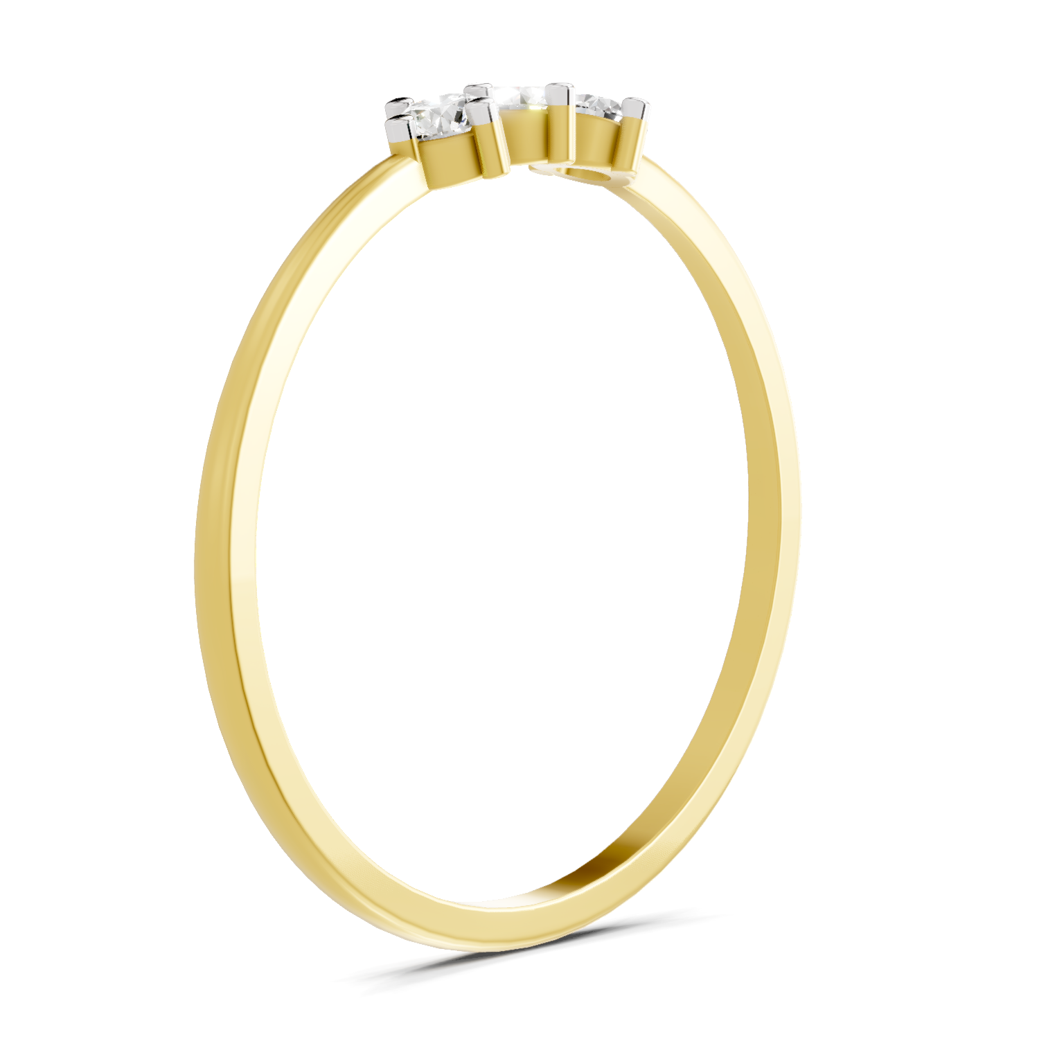Sparkles 0.18 Ct Trinity Spark Diamond Engagement Ring in 14K Gold